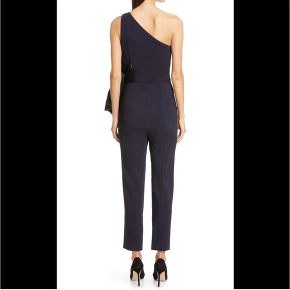 Cushnie one shoulder crepe jumpsuit. Midnight blue. Size 0. New with tags. - Picture 3 of 13